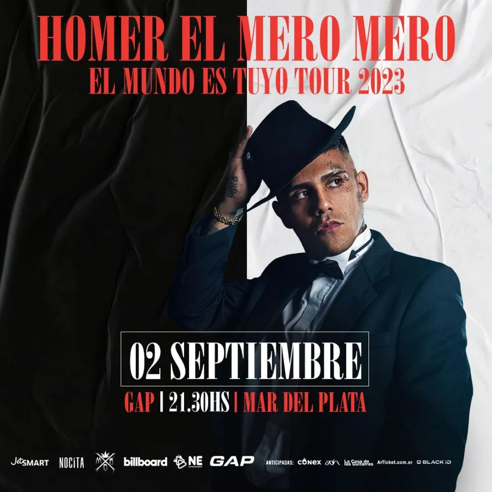 Homer el Mero Mero llega a Mar del Plata con "El mundo es tuyo Tour 2023"