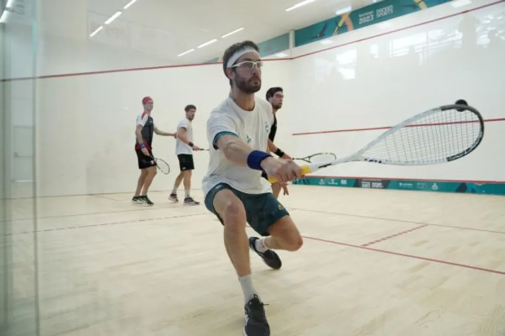 Romiglio llegó hasta cuartos de final en dupla con Pezzota en el squash de los Panamericanos