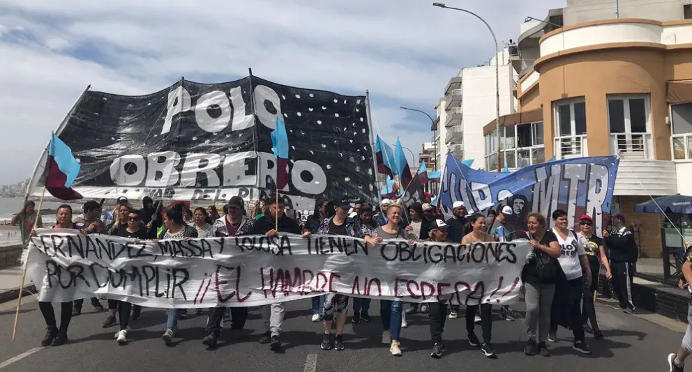 Ante la inclemencia del tiempo, se suspende la movilización de piqueteros en Mar del Plata