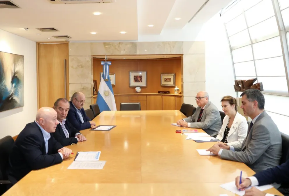 Mondino abordó el conflicto con Rusia junto al canciller de Ucrania