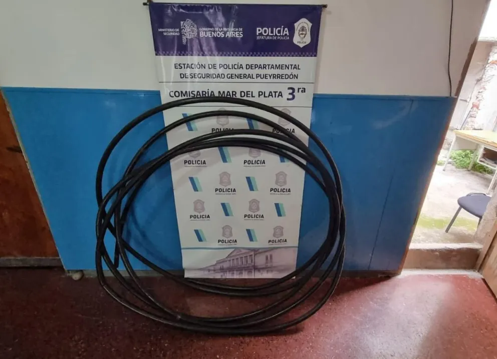 Detuvieron a una pareja que robaba cables en el barrio Villa Cariño