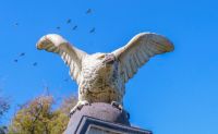 La impresionante águila de hierro que fue restaurada y busca lugar en Mar del Plata