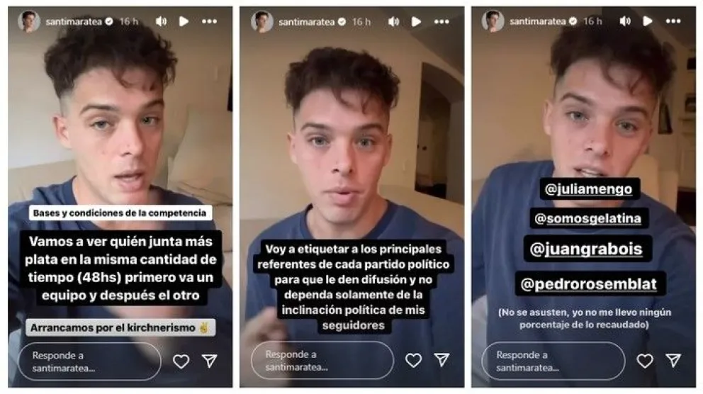 Santi Maratea lanzó una polémica colecta en la que enfrenta libertarios y kirchneristas