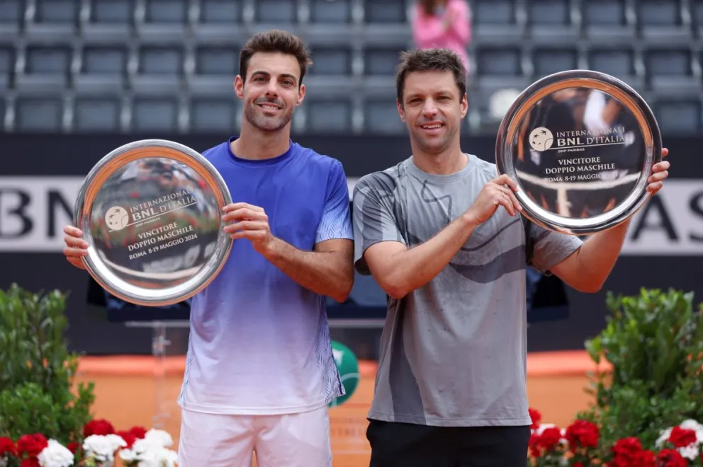 Mordieron el polvo: Zeballos y Granollers, campeones en Roma sin ceder un solo set