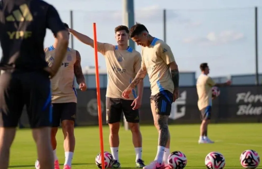 La Selección argentina tuvo su primer entrenamiento en Miami