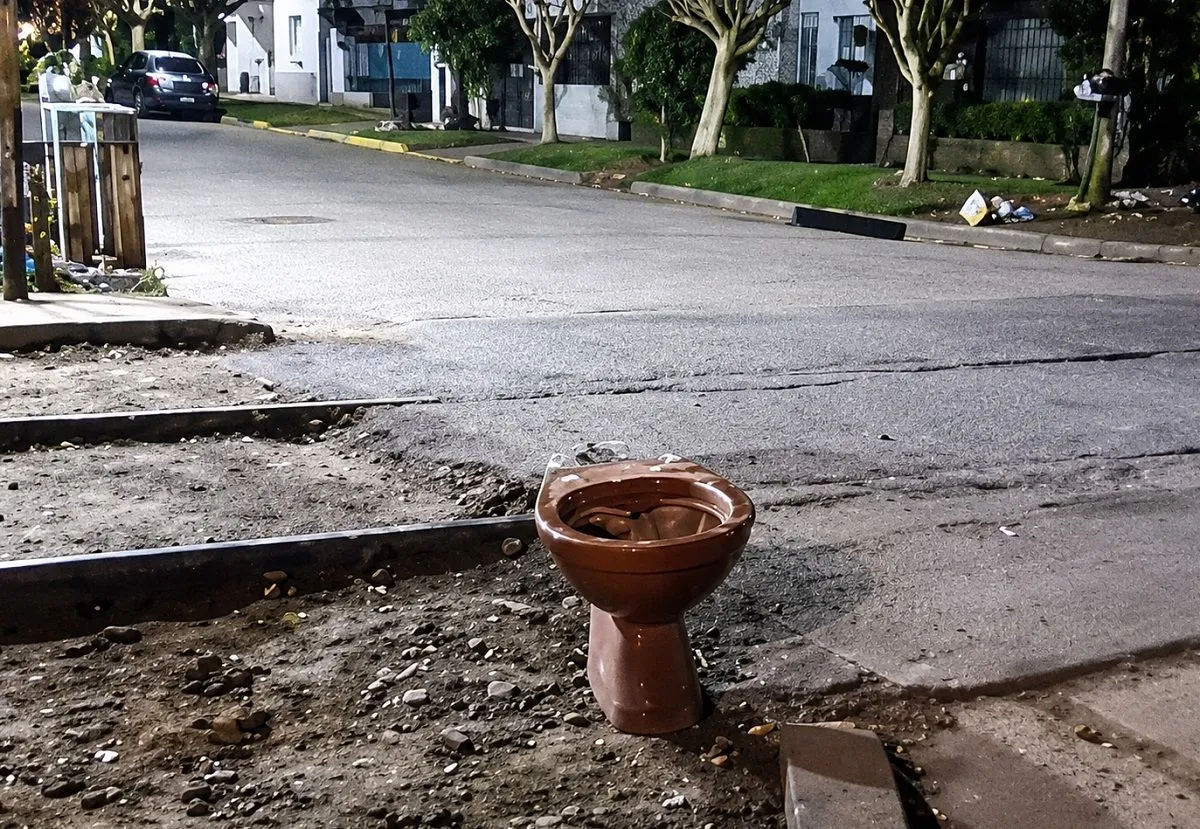 Arte moderno en Guido: ¿Inodoro entre basura?